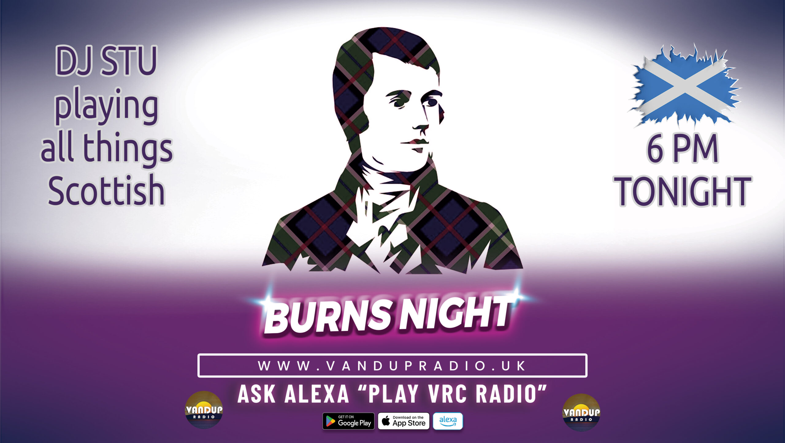 Get ready to celebrate Burns Night in style with DJ Stu and VANDUP Radio!